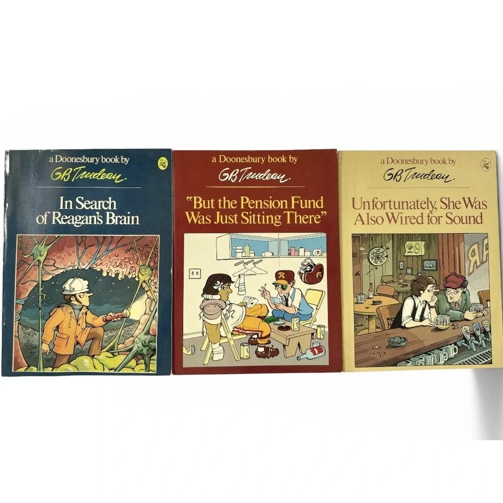 Doonesbury Books Lot 3 GB Trudeau 1979-1982 1st Edition Paperbacks Satire